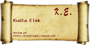 Kudla Elek névjegykártya